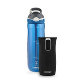 Contigo butelka Ashland 720 ml + kubek termiczny West Loop Mini 300 ml  czarny metalik - Zestaw