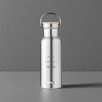 Butelka termiczna  Dr.Bacty Iris 500 ml - srebrna- personalizowana grawerem