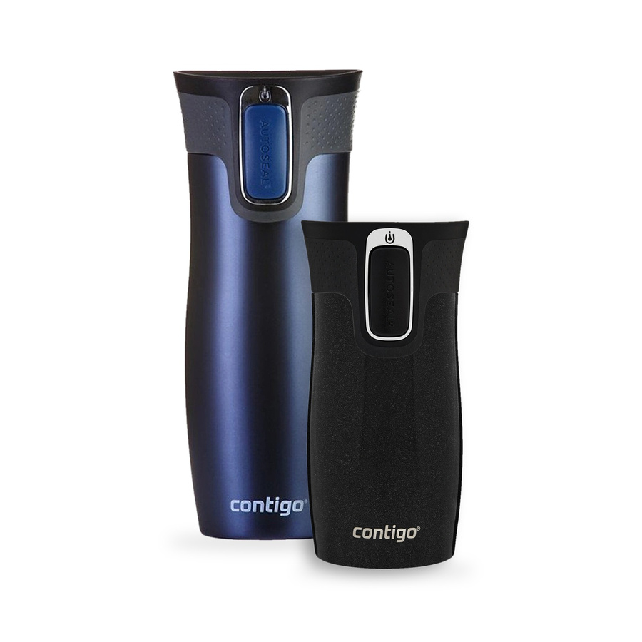 Contigo West Loop Monaco 470 ml + West Loop Mini 300 ml czarny metalik - Zestaw kubków termicznych