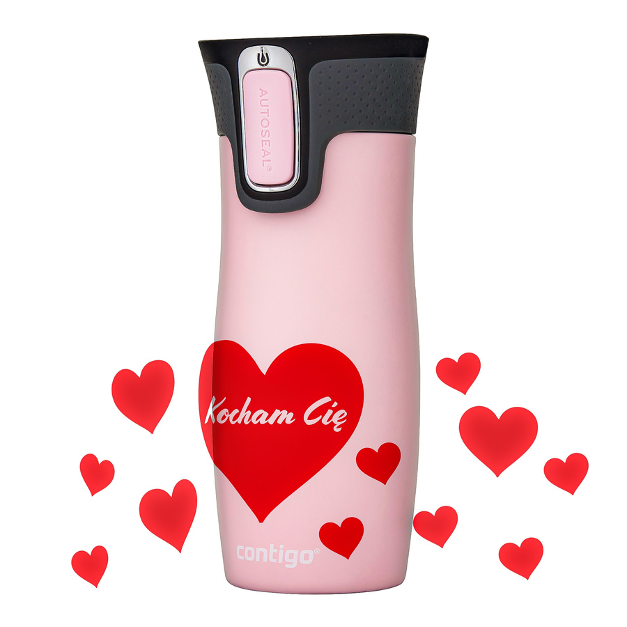 Contigo West Loop - Kubek termiczny - 470ml - różowy Mat Serca