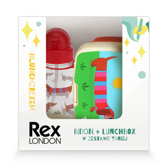 Rex London Zestaw śniadaniowy lunchbox i bidon Jamniki