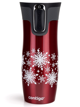 Contigo West Loop - Kubek termiczny - 470ml - Snow Stars - Czerwony
