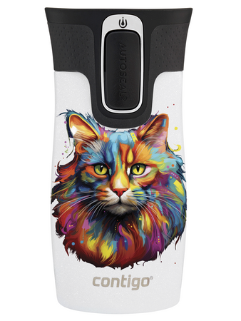 Contigo West Loop Mini - Kubek termiczny - 300ml - Kot - Biały Metalik