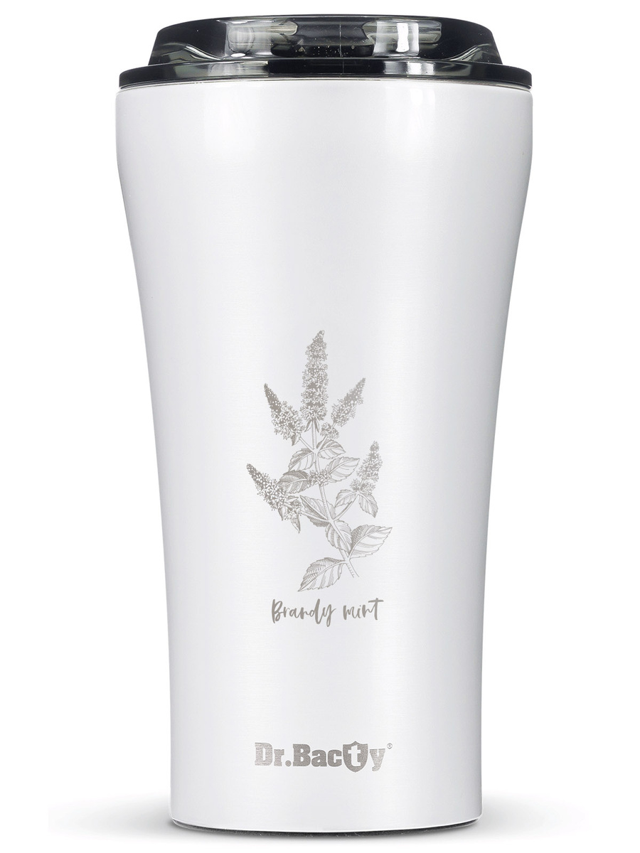 Kubek termiczny na kawę Dr.Bacty Apollo 2.0 360 ml "Brandy mint" - White