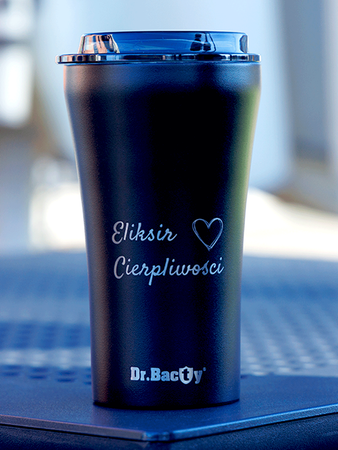 Dr.Bacty Apollo 2.0 - Kubek termiczny na kawę - Eliksir cierpliwości - 360 ml - Black Matt