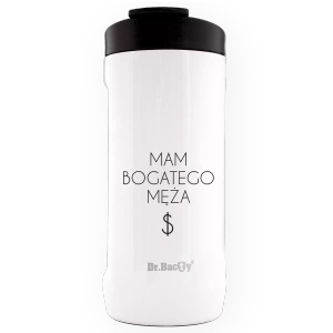Dr.Bacty Notus - Kubek termiczny - 360 ml - Mam bogatego męża - biały