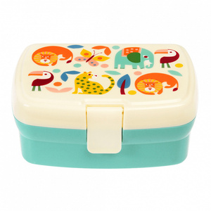 Rex London Lunchbox z wyjmowaną tacką Dzikie zwierzęta