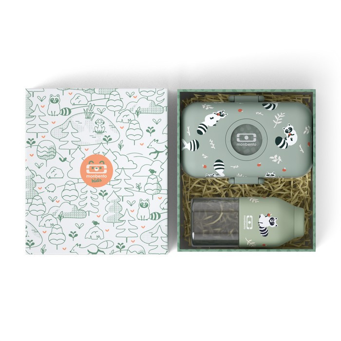 Monbento Zestaw Kids Giftbox 3el. Graphic Raccoon