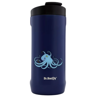 Dr.Bacty Notus - Kubek termiczny - 360 ml - Z ośmiornicą - granatowy