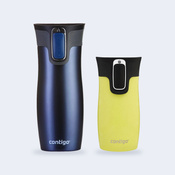 Contigo West Loop Monaco 470 ml + West Loop Mini 300 ml żółty metalik - Zestaw kubków termicznych