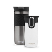 Contigo Byron 470 ml Gunmetal + West Loop Mini 300 ml biały metalik - Zestaw kubków termicznych