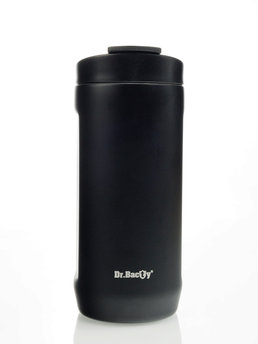 Dr.Bacty Notus - Kubek termiczny na kawę 2w1 - 360 ml - czarny