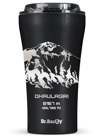 Dr.Bacty Apollo 2.0 - Kubek termiczny na kawę - 360 ml - Dhaulagiri - Black Matt