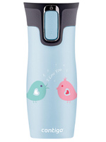 Contigo West Loop 2.0 - Kubek termiczny - 470ml - Ptaszkowe love - Błękitny Mat