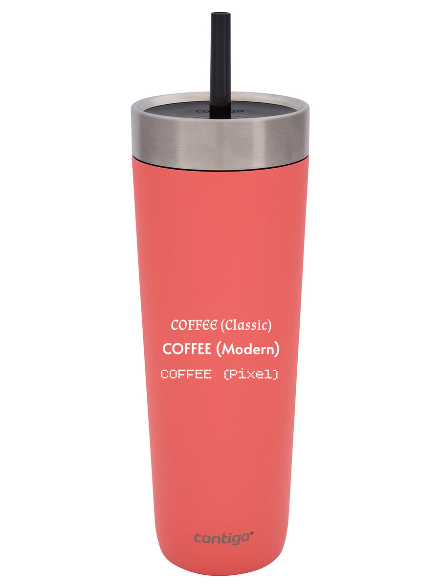 Contigo Luxe Tumbler - Kubek termiczny ze słomką z grawerem - 720ml - Coral