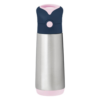 b.box Duży Bidon Termiczny Stalowy ze Słomką 500ml Indigo Rose