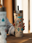 Contigo Luxe Tumbler - Kubek termiczny ze słomką - 720ml - Summer - Brown Sugar