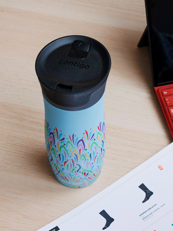 Contigo West Loop 2.0 - Kubek termiczny - 470ml - Floresy - błękitny Mat