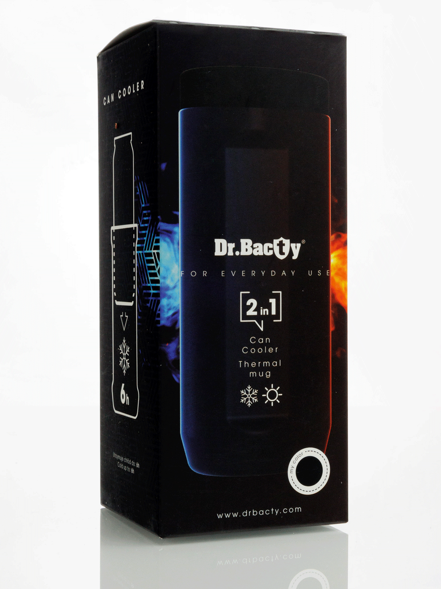 Dr.Bacty Notus - Kubek termiczny na kawę 2w1 - 360 ml - czarny