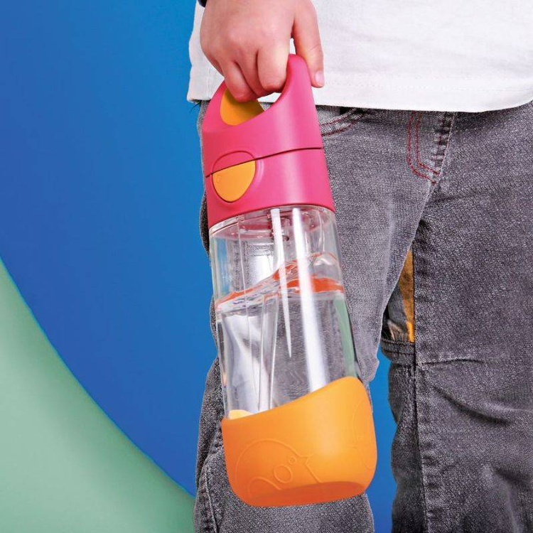 B.Box Butelka tritanowa ze słomką 450ml Strawberry Shake
