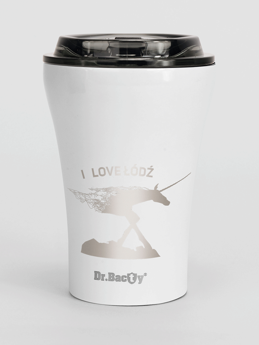 Dr.Bacty Apollo - Kubek do kawy wielorazowy - 227 ml - Łódź - biały