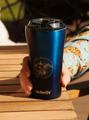 Dr.Bacty Apollo 2.0 - Kubek termiczny na kawę - "Lew" - 360 ml - Monaco Blue