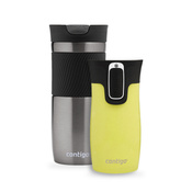 Contigo Byron 470 ml Gunmetal + West Loop Mini 300 ml żółty metalik - Zestaw kubków termicznych