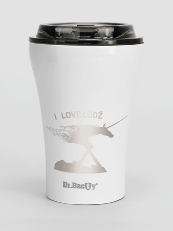 Dr.Bacty Apollo - Kubek do kawy wielorazowy - 227 ml - Łódź - biały
