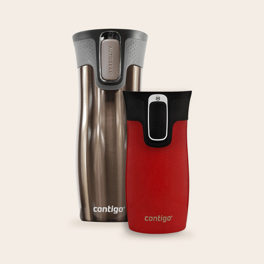 Zestaw kubków termicznych Contigo West Loop 2.0 Latte 470 ml + West Loop Mini Czerwony 300 ml