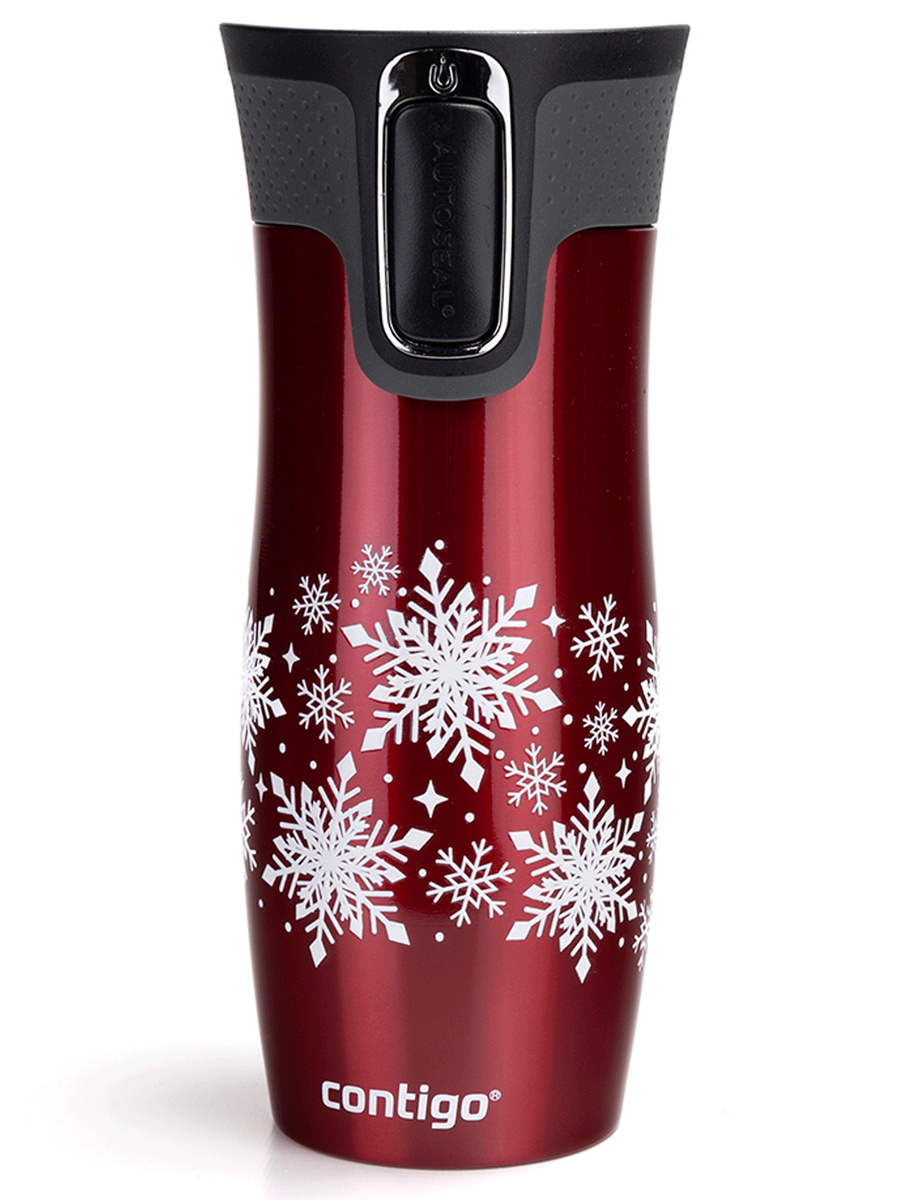 Contigo West Loop - Kubek termiczny - 470ml - Snow Stars - Czerwony