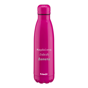 Butelka termiczna stalowa Dr.Bacty Atena 500 ml -  Fluo Fuksja - personalizowana grawerem