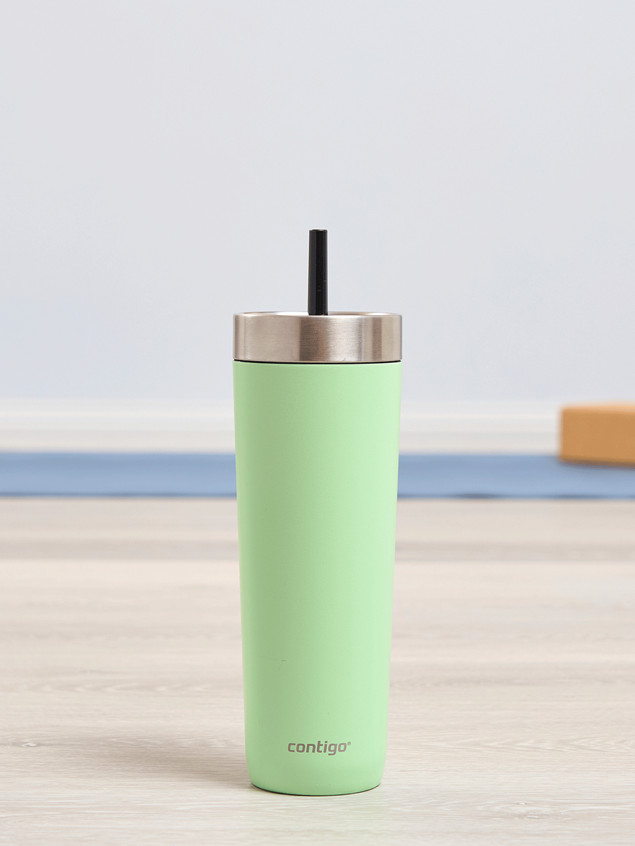 Contigo Luxe Tumbler - Kubek termiczny ze słomką z grawerem - 720ml - Cucumber