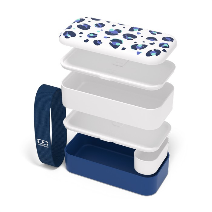 Monbento Lunchbox Bento Original Graphic Leopard Blue