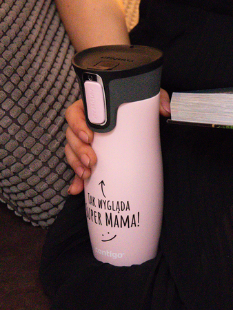 Contigo West Loop 2.0 - Kubek termiczny - 470 ml - Tak wygląda super mama - Różowy