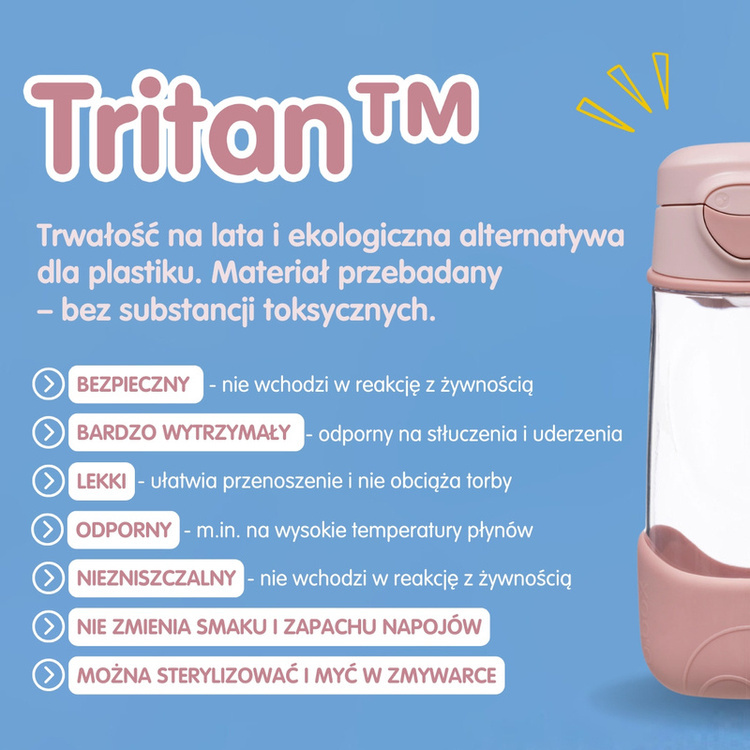 B.Box Sportowa butelka tritanowa 450ml Blush Crush