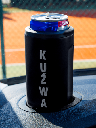 Dr.Bacty Notus - Kubek termiczny na kawę 2w1 - 360 ml - Kuźwa - granatowy