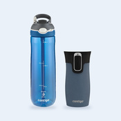 Contigo butelka Ashland 720 ml + kubek termiczny West Loop Mini 300 ml niebieski metalik - Zestaw