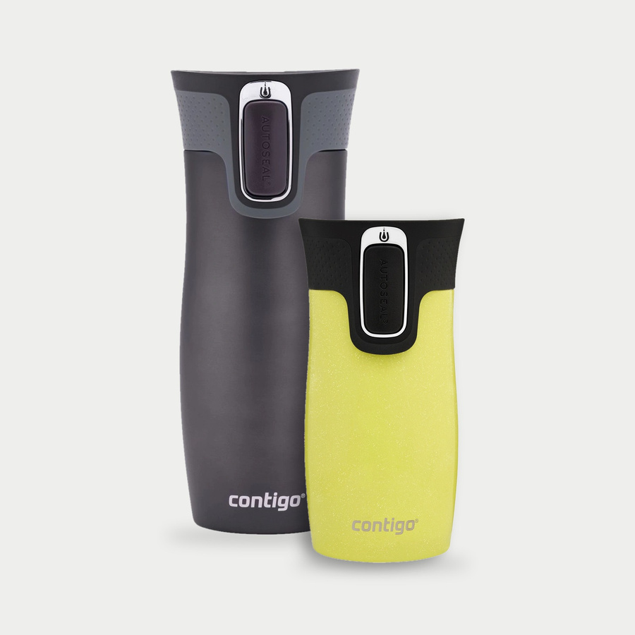 Zestaw Contigo West Loop grafitowy 470 ml + West Loop Mini 300 ml – żółty metalik