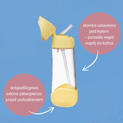 B.Box Butelka na wodę tritanowa ze słomką 600ml Lemon Twist b.box