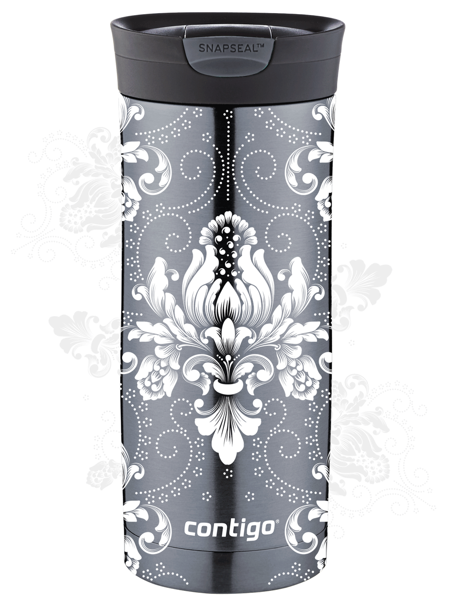 Contigo Huron - Kubek termiczny - 470ml - Arabeska White - Gunnmetal