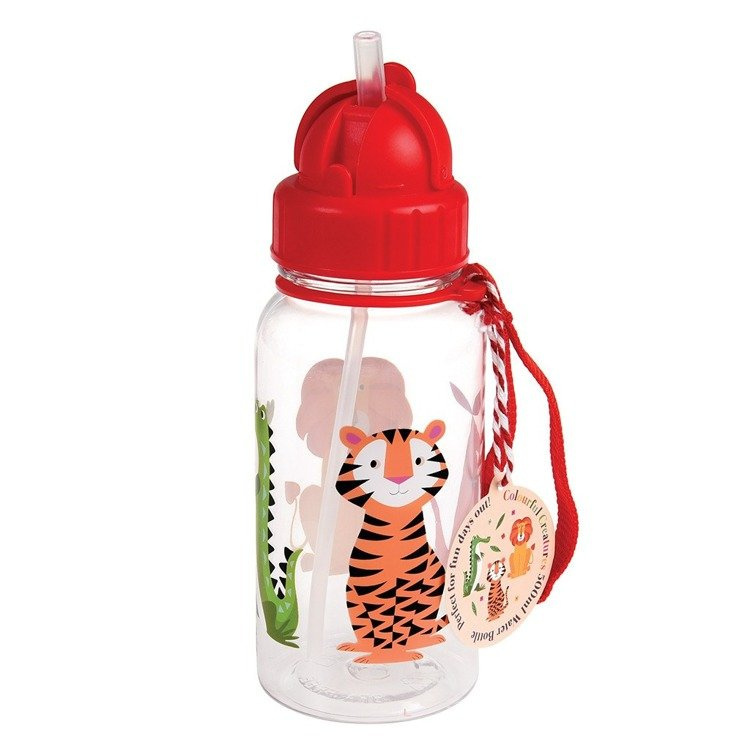 Rex London Bidon ze słomką 500ml Zwierzątka