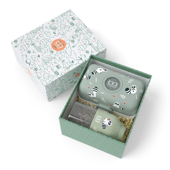 Monbento Zestaw Kids Giftbox 3el. Graphic Raccoon