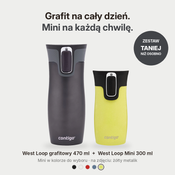 Contigo West Loop grafitowy 470 ml + West Loop Mini 300 ml żółty metalik - Zestaw kubków termicznych