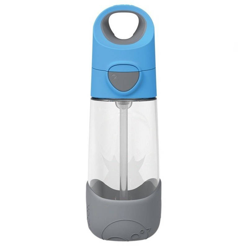 B.Box Butelka tritanowa ze słomką 450ml Blue Slate