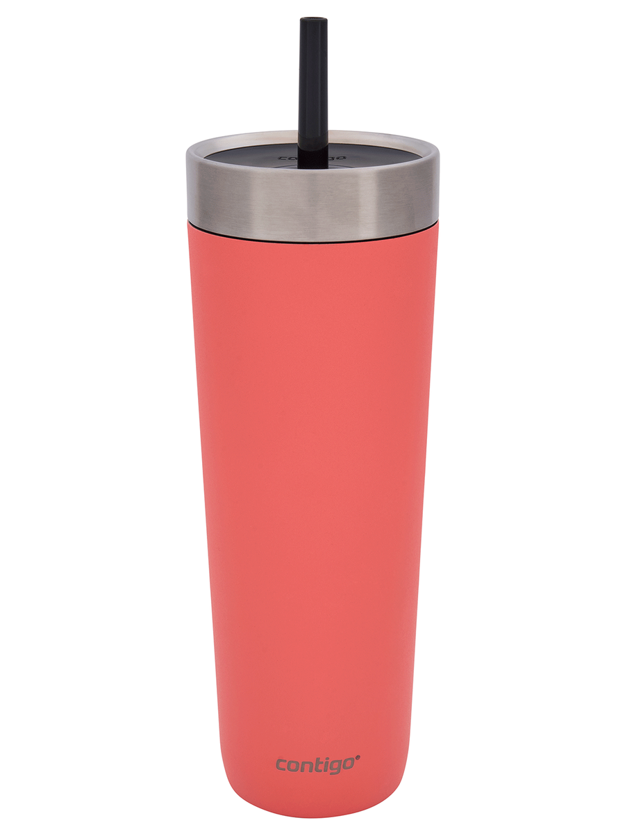 Contigo Luxe Tumbler - Kubek termiczny ze słomką z grawerem - 720ml - Coral