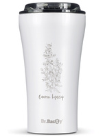 Kubek termiczny na kawę Dr.Bacty Apollo 2.0 360 ml "Hyzop lekarski" - Biały