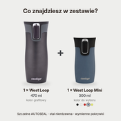 Zestaw Contigo West Loop grafitowy 470 ml + West Loop Mini 300 ml – niebieski metalik