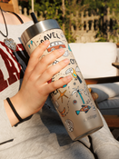 Contigo Luxe Tumbler - Kubek termiczny ze słomką - 720ml - Summer - Brown Sugar