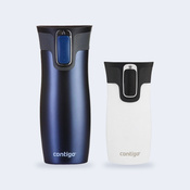 Contigo West Loop Monaco 470 ml + West Loop Mini 300 ml biały metalik - Zestaw kubków termicznych
