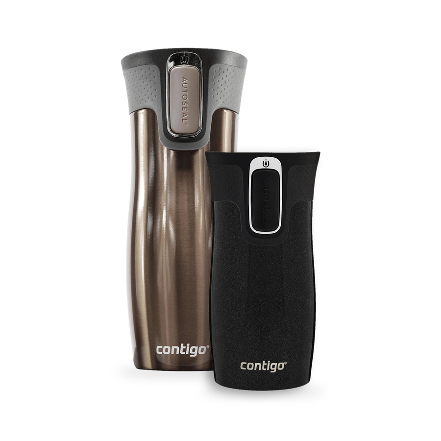Contigo West Loop 2.0 Latte 470 ml + West Loop Mini Czarny 300 ml - Zestaw kubków termicznych